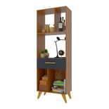Librero Estante Decorativo C/cajón Mod Flex Freijo