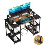 Escritorio Yatahome Dembe Shelves Usb 120cm Negro + Marrón