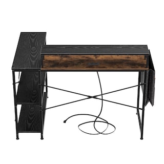 Foto 4 | Foto 4 | Escritorio Para Computadora En Forma De L Con Puertos Usb Yatahome Dembe Marrón+negro