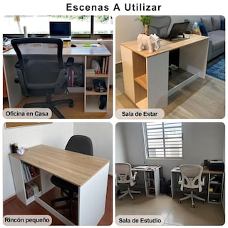 Foto 6 | Foto 6 | Escritorio Furniturer Brenton Blanco 120 X 60 X 75 Cm