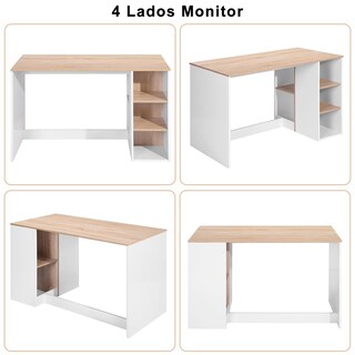 Foto 8 | Foto 8 | Escritorio Furniturer Brenton Blanco 120 X 60 X 75 Cm