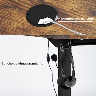 Foto 5 | Foto 5 | Escritorio Elevable Eléctrico Furniturer Samir Marrón 120 X 60 X 72 - 117.5 Cm