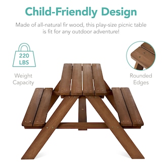 Foto 3 | Foto 3 | Mesa De Pícnic De Madera Para Niños Best Choice Products Con Paraguas - Venta Internacional.