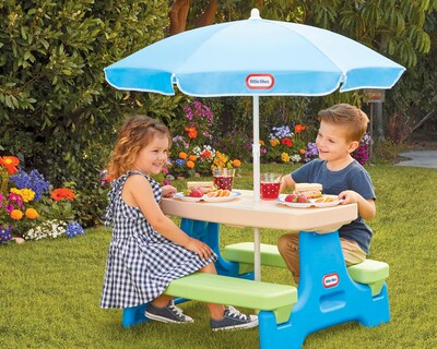 Foto 2 | Foto 2 | Mesa De Pícnic Little Tikes Easy Store Con Paraguas Para 6 Niños - Venta Internacional.