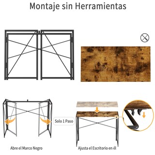 Foto 8 | Foto 8 | Escritorio Plegable Furniturer Harper Vintage 100 X 50 X 75 Cm