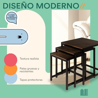 Foto 4 | Foto 4 | Mesa de Centro Mubson Aramis color Café 3 Piezas