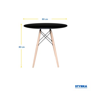 Foto 2 | Foto 2 | Mesa Redonda De Madera Eames Styrka Minimalista color Negro
