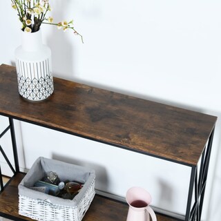 Foto 6 | Foto 6 | Mesa Multiusos Furniturer Navin Marrón 30 X 100 X 77.5 Cm