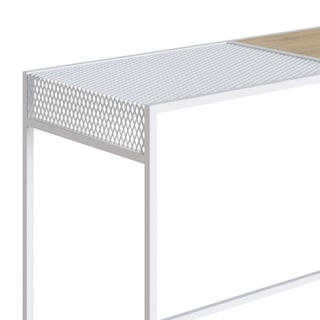 Foto 3 | Foto 3 | Consola Color Blanco Y Madera Con Estructura Metálica De Acero Mdp 120cm (ancho)* 40cm (profundo)