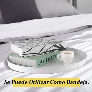 Foto 5 | Foto 5 | Mesa Auxiliar De Metal Mesas Laterales Redondas Blanco Gomyhome