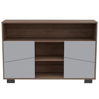 Foto 2 | Foto 2 | Mesa Auxiliar Orus Miel y Blanco con Cuatro Puertas  Virtual Muebles