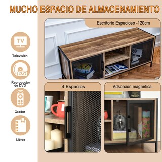 Foto 2 | Foto 2 | Soporte De Tv Gabinete Multimedia Para Dormitorio Y Sala De Estar  Yatahome Loft Katods Marrón