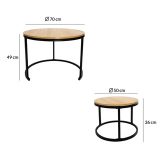 Foto 8 | Foto 8 | Juego de 2 Mesas Ilios Innova Jmr-maple color Maple Redondas