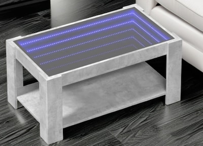 Foto 1 | Foto 1 | Mesa De Centro Jandal Con Iluminación Led Efecto Infinito Estilo Industrial Y Almacenamiento Inferior