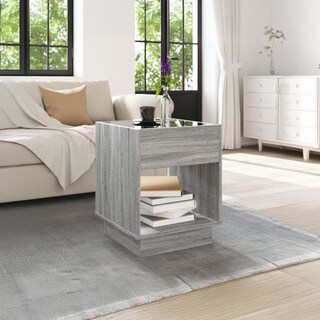Foto 1 | Foto 1 | Bossa Mesa Auxiliar Cuadrada Gris Haifa Con Luz Led Decorativa Efecto Infinito Para Sala O Recamara