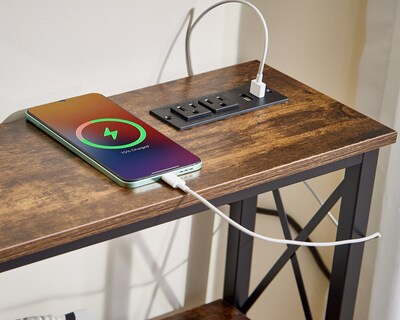Foto 4 | Foto 4 | Mesa Consola Estrecha De 3 Niveles De 120 Cm Mu:4life Mce-2279-120c27 Atigrado De Estructura Metálica Con Regleta Eléctrica