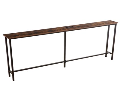 Foto 1 | Foto 1 | Mesa Consola Estrecha De 1 Nivel De 180 Cm Mu:4life Mce-24297-180c27 Atigrado Con Regleta Eléctrica Y Estructura Metálica