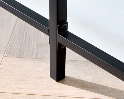 Foto 2 | Foto 2 | Mesa Consola Estrecha De 1 Nivel De 180 Cm Mu:4life Mce-24297-180c27 Atigrado Con Regleta Eléctrica Y Estructura Metálica