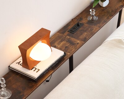 Foto 4 | Foto 4 | Mesa Consola Estrecha De 1 Nivel De 180 Cm Mu:4life Mce-24297-180c27 Atigrado Con Regleta Eléctrica Y Estructura Metálica