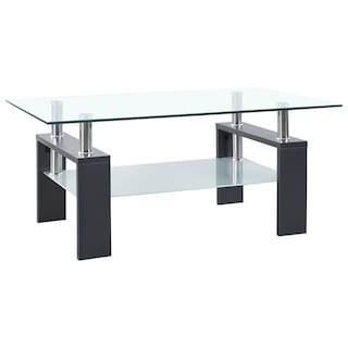 Foto 1 | Foto 1 | Mesa De Café Vidaxl Con Marco De Melamina Gris Y Tapa De Vidrio Templado - Venta Internacional.