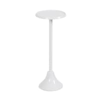 Mesa Con Pedestal Para Bebidas Kate Y Laurel Sanzo, Metal Blanco, 23 Cm - Venta Internacional.