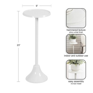 Foto 2 | Foto 2 | Mesa Con Pedestal Para Bebidas Kate Y Laurel Sanzo, Metal Blanco, 23 Cm - Venta Internacional.