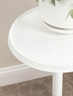 Foto 6 | Foto 6 | Mesa Con Pedestal Para Bebidas Kate Y Laurel Sanzo, Metal Blanco, 23 Cm - Venta Internacional.