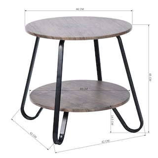Foto 3 | Foto 3 | Mesa Auxiliar Furniturer Konya Marrón 46 X 46 X 45 Cm