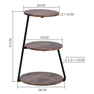 Foto 3 | Foto 3 | Mesa Auxiliar Furniturer Saffir Marrón 38 X 38 X 61 Cm