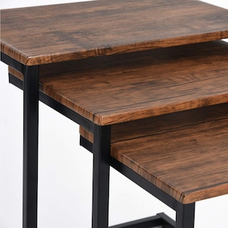 Foto 6 | Foto 6 | Mesa Auxiliar Furniturer Maximo Marrón 50 X 34.8 X 55cm 43.8 X 33 X 50cm 37.8 X 31 X 45cm