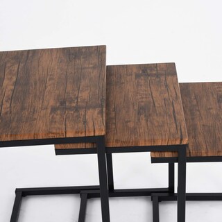 Foto 7 | Foto 7 | Mesa Auxiliar Furniturer Maximo Marrón 50 X 34.8 X 55cm 43.8 X 33 X 50cm 37.8 X 31 X 45cm