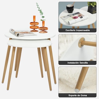 Foto 5 | Foto 5 | Mesa Auxiliar Furniturer Bulls Blanco 50 X 42 X 48.5 Cm  42.5 X 38.5 X 44 Cm