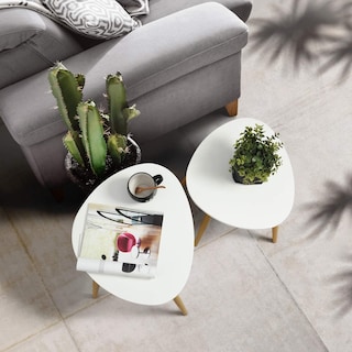 Foto 7 | Foto 7 | Mesa Auxiliar Furniturer Bulls Blanco 50 X 42 X 48.5 Cm  42.5 X 38.5 X 44 Cm