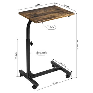 Foto 3 | Foto 3 | Mesa De Ordenador Portátil Furniturer Bello Marrón 48 X 38 X 67-79 Cm