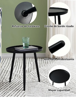 Foto 6 | Foto 6 | Mesas De Café Auxiliares De Hierro Para Sala De Estar Negro