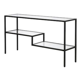 Foto 5 | Foto 5 | Mesa Consola Con Estructura Metálica Negra Y Repisas Escalonadas De Vidrio – Bossa Lira