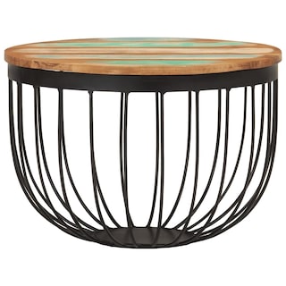 Foto 2 | Foto 2 | Mesita Vidaxl Multicolor Industrial Ø50x35cm Madera Recuperada - Venta Internacional.