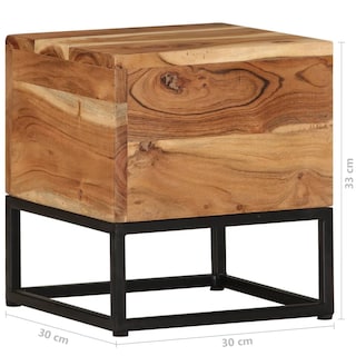 Foto 6 | Foto 6 | Mesa Auxiliar Vidaxl De Madera Maciza De Acacia 30 X 30 X 33 Cm Con Patas De Hierro - Venta Internacional.