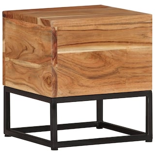 Foto 7 | Foto 7 | Mesa Auxiliar Vidaxl De Madera Maciza De Acacia 30 X 30 X 33 Cm Con Patas De Hierro - Venta Internacional.