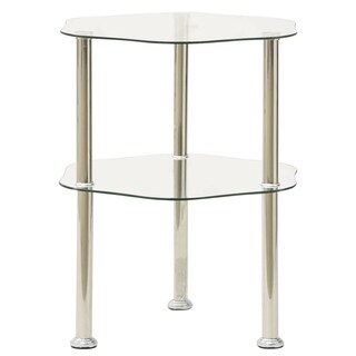 Foto 2 | Foto 2 | Mesa Auxiliar Vidaxl De Vidrio Templado Transparente De 2 Niveles 38 X 38 X 50 Cm - Venta Internacional.