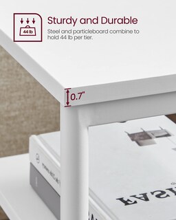 Foto 7 | Foto 7 | Mesa Auxiliar Vasagle Ulet273w14 Blanca Para Sala De Estar  Dormitorio - Venta Internacional.