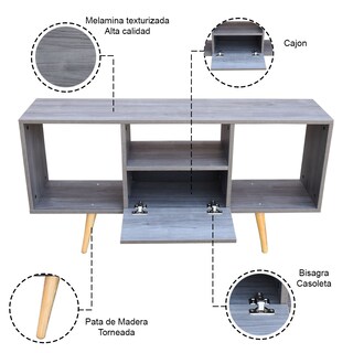 Foto 2 | Foto 2 | Mesa para Tv Hogare Mónaco color Gris