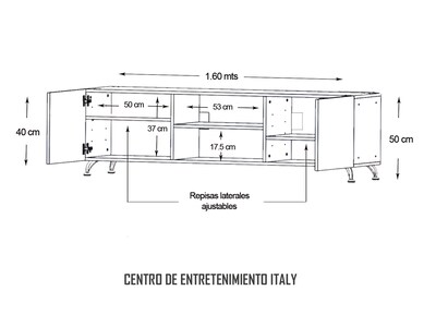 Foto 8 | Foto 8 | Mesa Para Tv color Negro Italy Hogare Parota