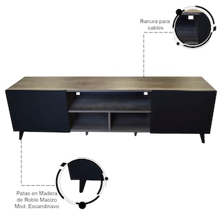 Foto 2 | Foto 2 | Mesa para TV Hogare Europa Rustik/Negro