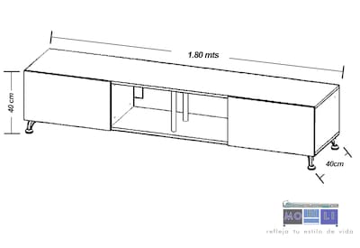 Foto 4 | Foto 4 | Mesa Para Tv London 180 Cm Hogare Para Tv De 77 Pulgadas Parota