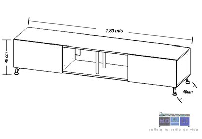 Foto 4 | Foto 4 | Mesa Hogare London 180 CM para TV de 77 \" color Rustik y Negro