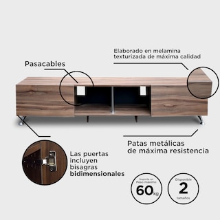 Foto 7 | Foto 7 | Mesa Hogare London 2 M color Marrón para TV de 90 \