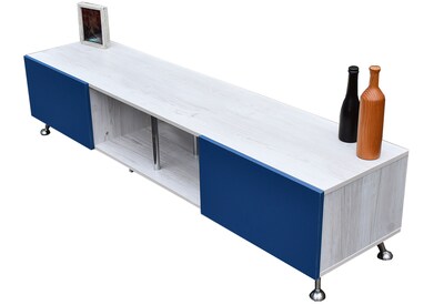 Foto 3 | Foto 3 | Mesa Para TV Hogare London 2M color Blanco y Azul de 90 \
