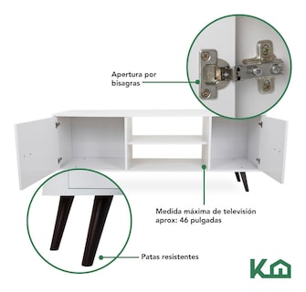 Foto 6 | Foto 6 | Mueble De Tv KingsHouse Mesa Modular Rack Repisas Puertas Pantalla Sala