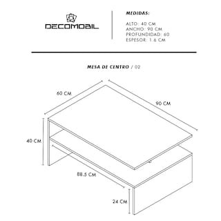Foto 6 | Foto 6 | Mesa De Centro Doble Repisa Minimalista Bicolor